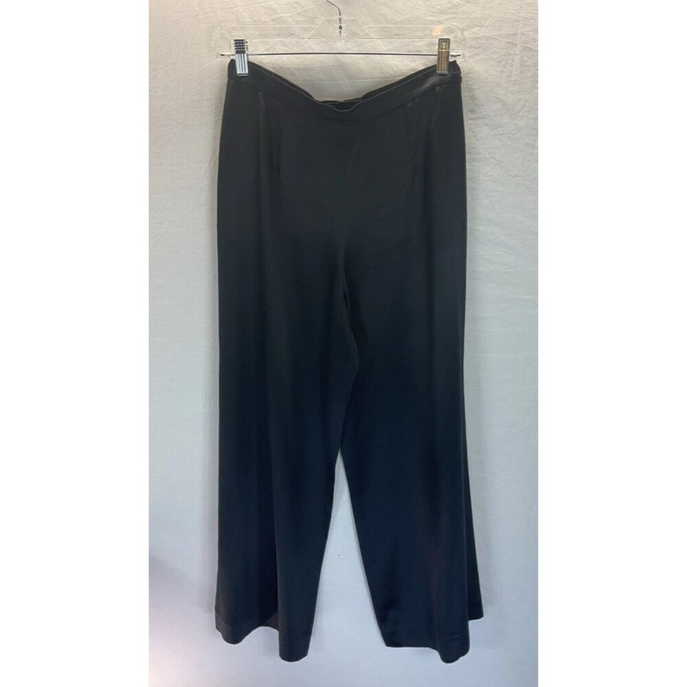 ESCADA Black Silk Satin Dress‎ Pants trousers Women size 38 Quiet Luxury